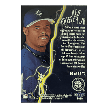 Ken Griffey Jr. 1999 Fleer Ultra Thunderclap Lightning SP Insert Card