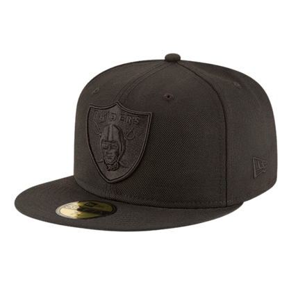 Las Vegas Raiders Black On Black New Era 59FIFTY Fitted Hat