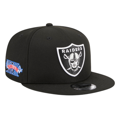 Las Vegas Raiders Super Bowl XVIII Patch New Era Black 9FIFTY Adjustable Snapback Hat