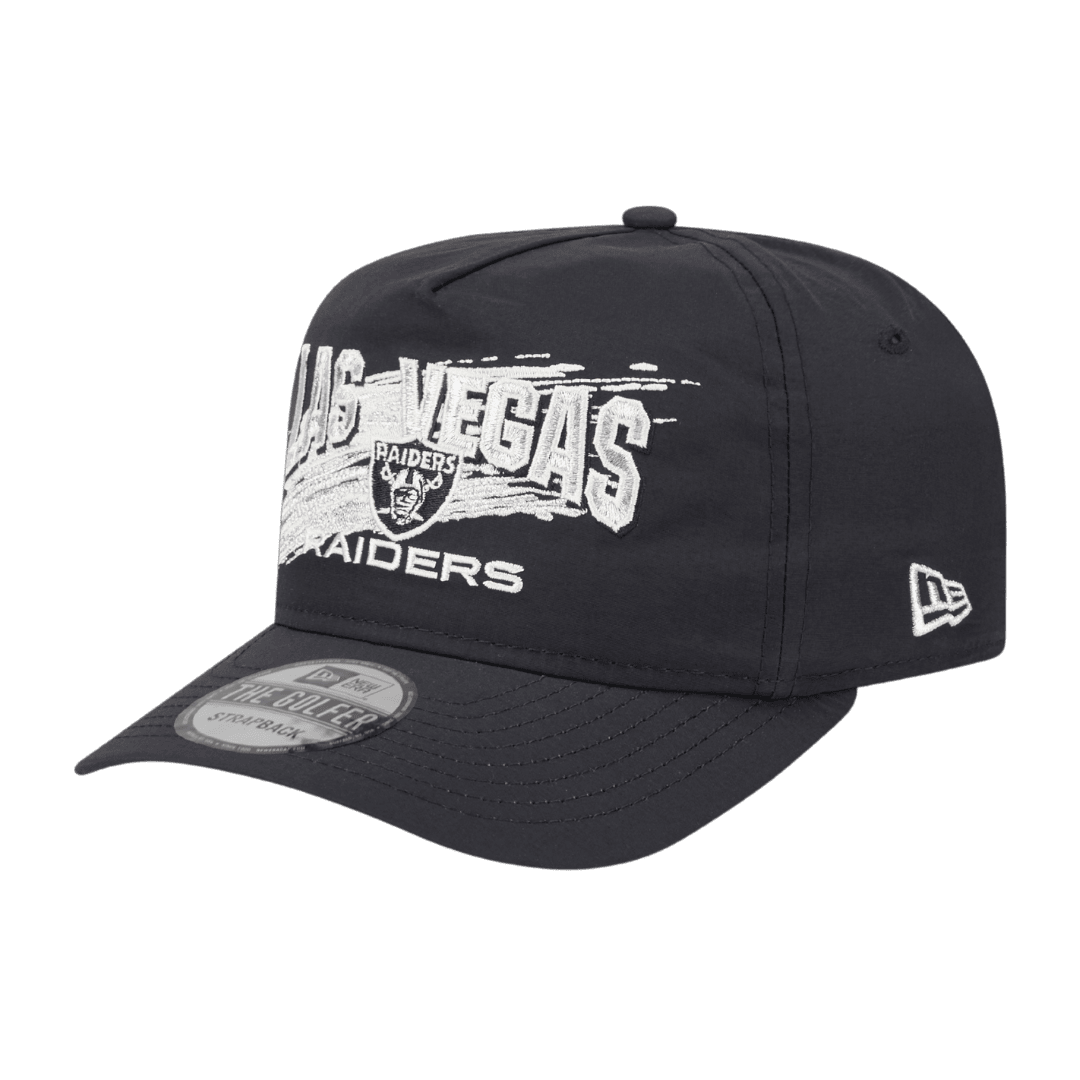 Las Vegas Raiders Throwback Brush New Era Black Adjustable Hat