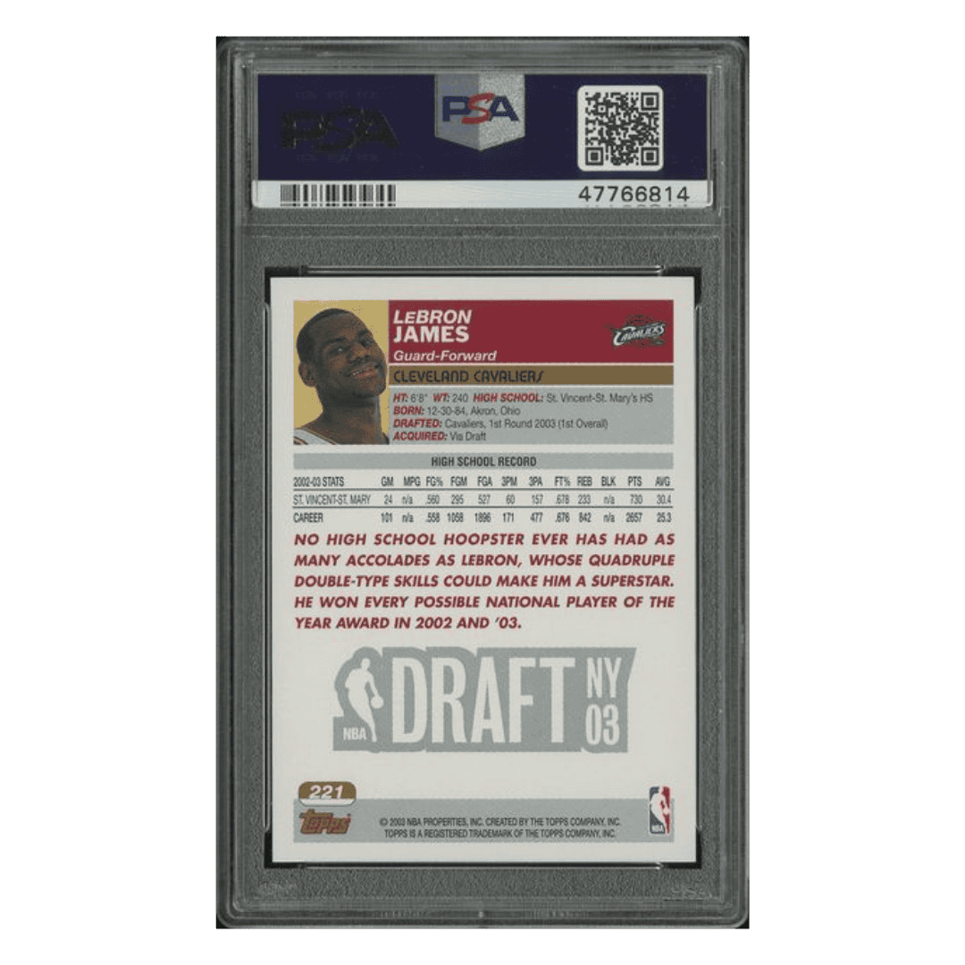 LeBron James PSA 9 2003 Topps Rookie Card #221