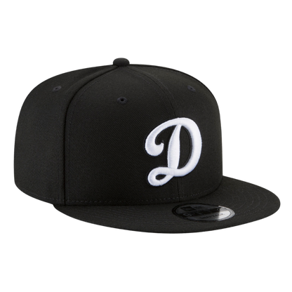 Los Angeles Dodgers Retro Basic New Era Black & White 9FIFTY Adjustable Snapback Hat