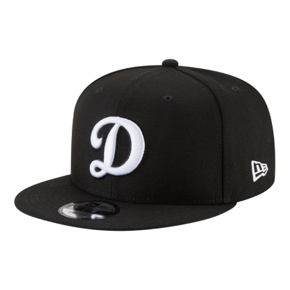 Los Angeles Dodgers Retro Basic New Era Black & White 9FIFTY Adjustable Snapback Hat