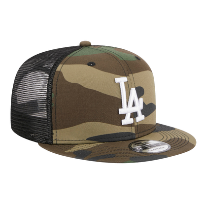 Los Angeles Dodgers Woodland Camo Trucker New Era 9FIFTY Adjustable Snapback Hat