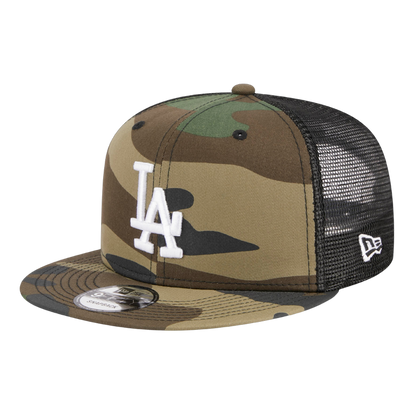 Los Angeles Dodgers Woodland Camo Trucker New Era 9FIFTY Adjustable Snapback Hat