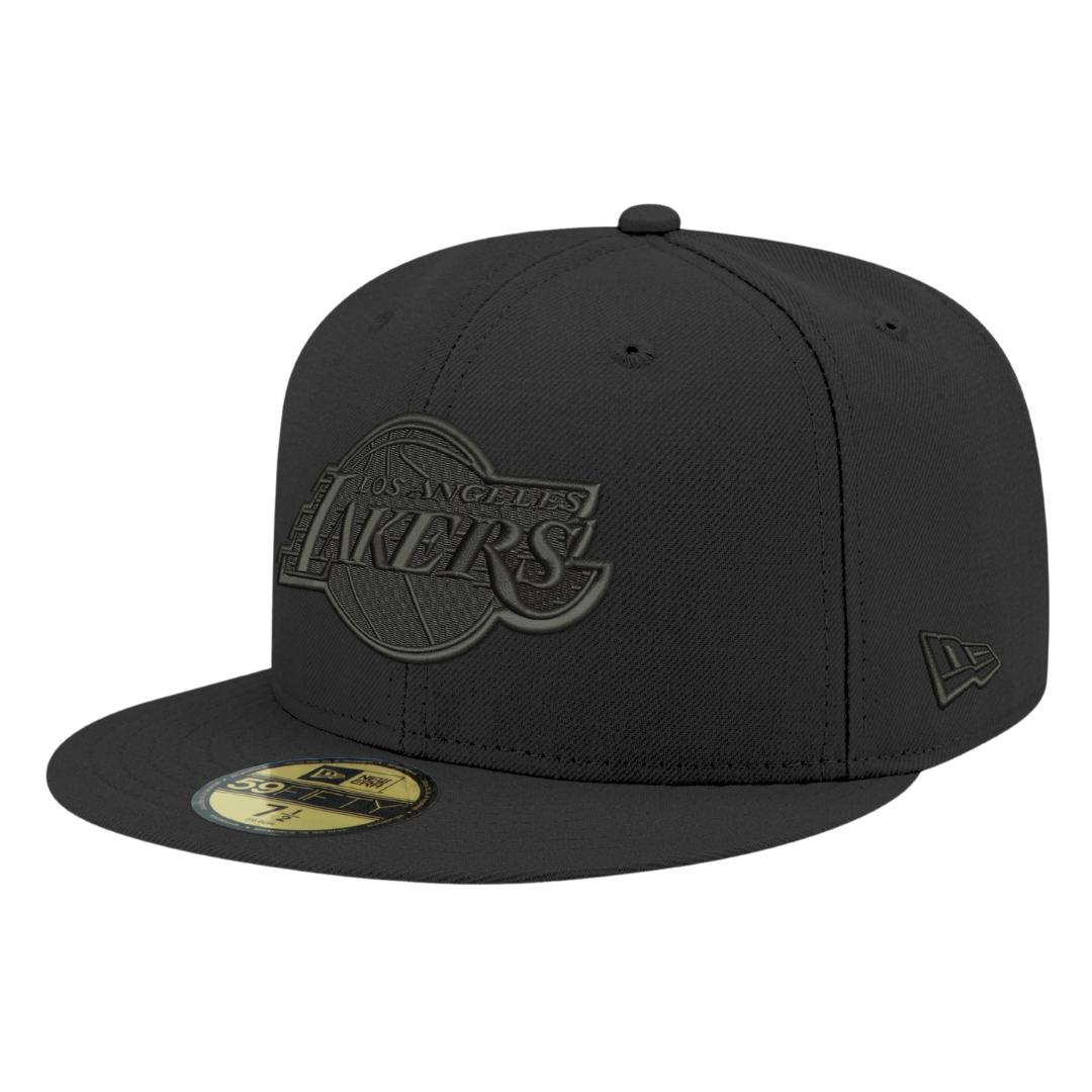 Los Angeles Lakers Black On Black New Era 59FIFTY Fitted Hat