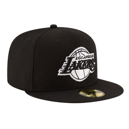 Los Angeles Lakers Black & White Logo New Era 59FIFTY Fitted Hat