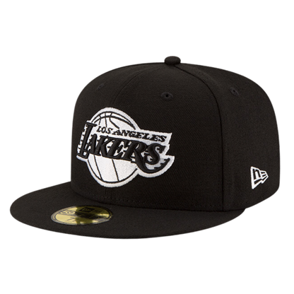 Los Angeles Lakers Black & White Logo New Era 59FIFTY Fitted Hat