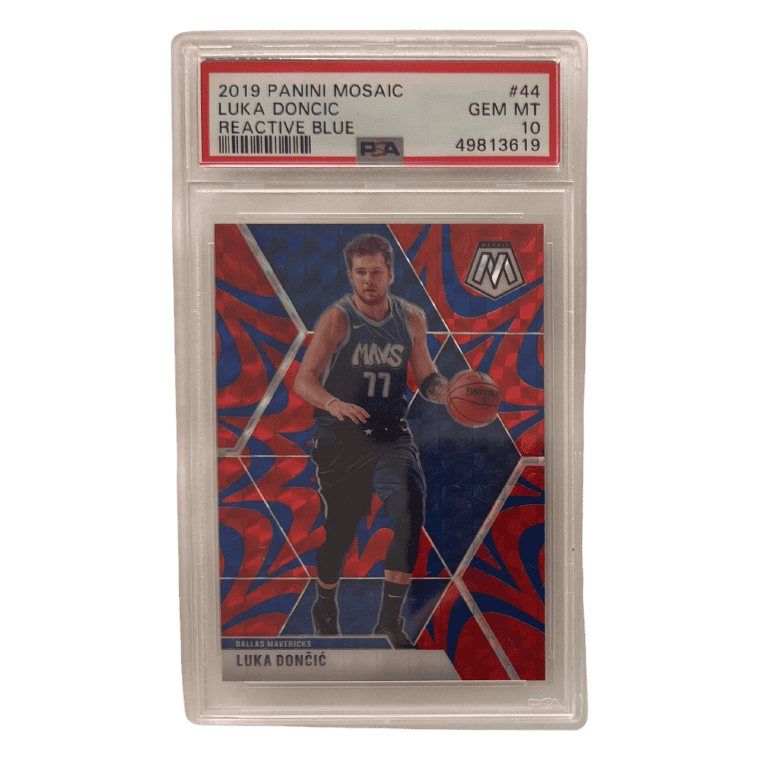 Luka Doncic PSA 10 2019 Panini Mosaic Reactive Blue Card #44