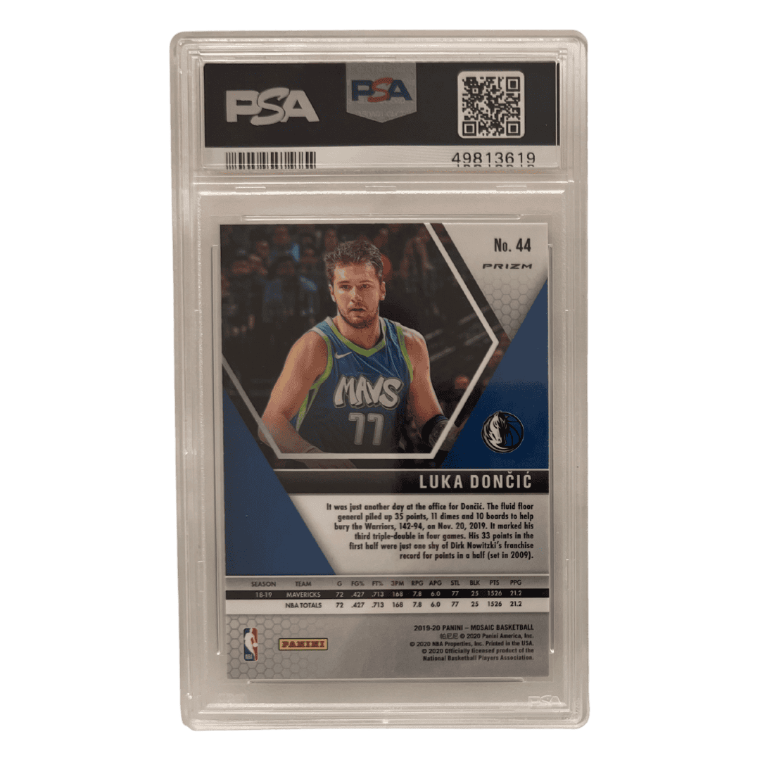 Luka Doncic PSA 10 2019 Panini Mosaic Reactive Blue Card #44