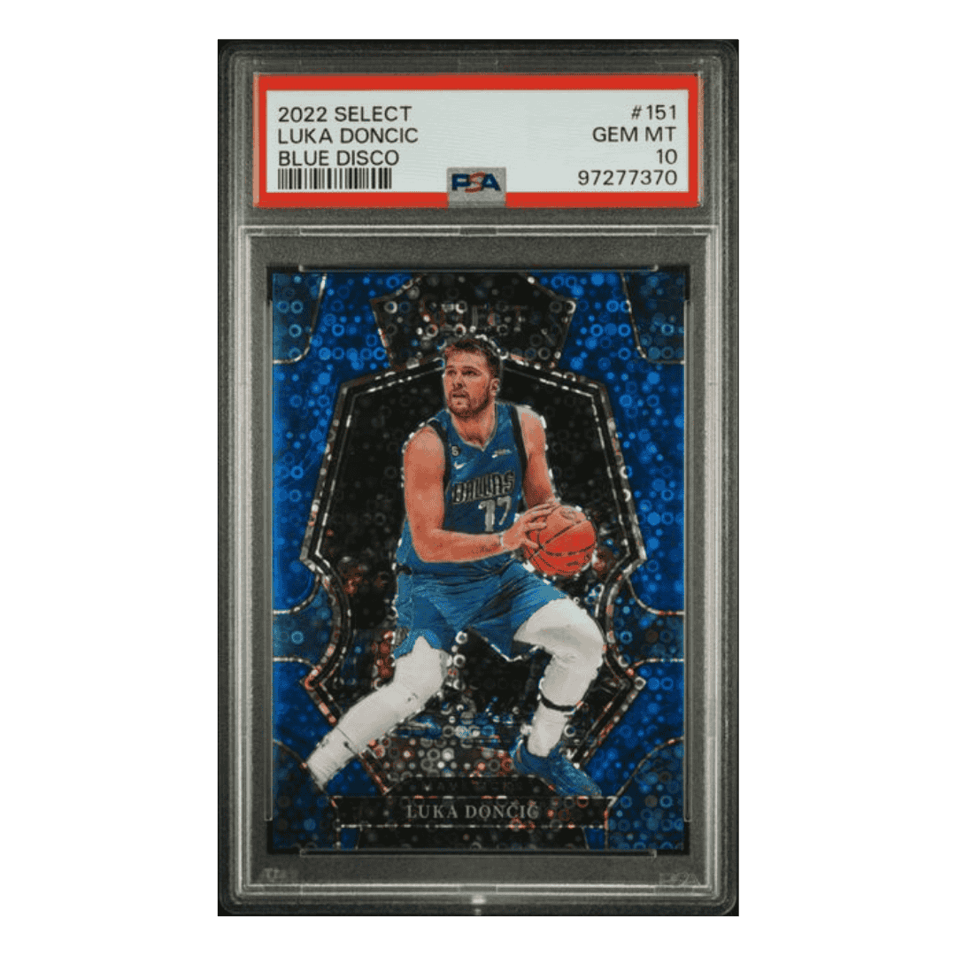 Luka Doncic PSA 10 2022 Panini Select Blue Disco Card #151