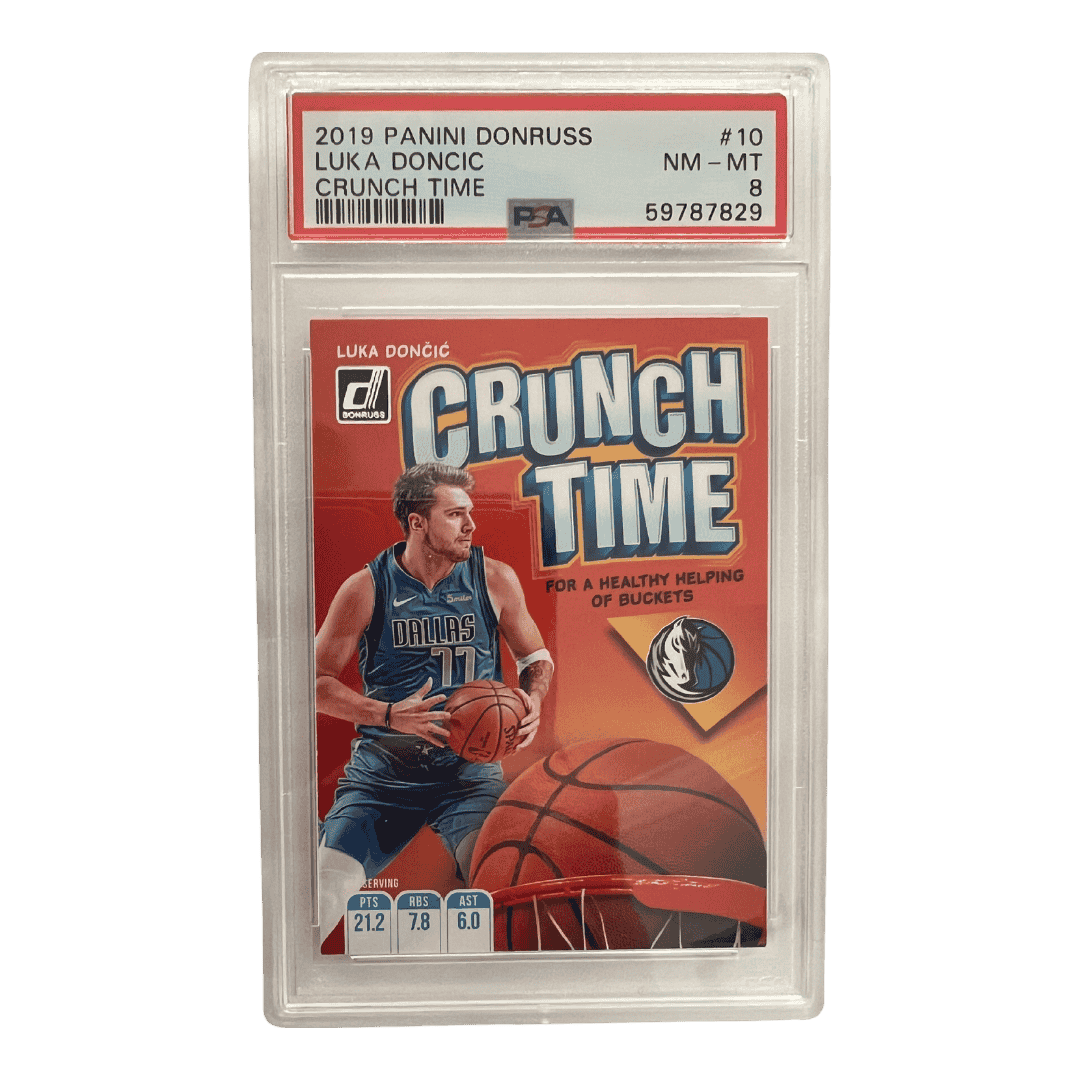 Luka Doncic PSA 8 2019 Panini Donruss Crunch Time Card #10