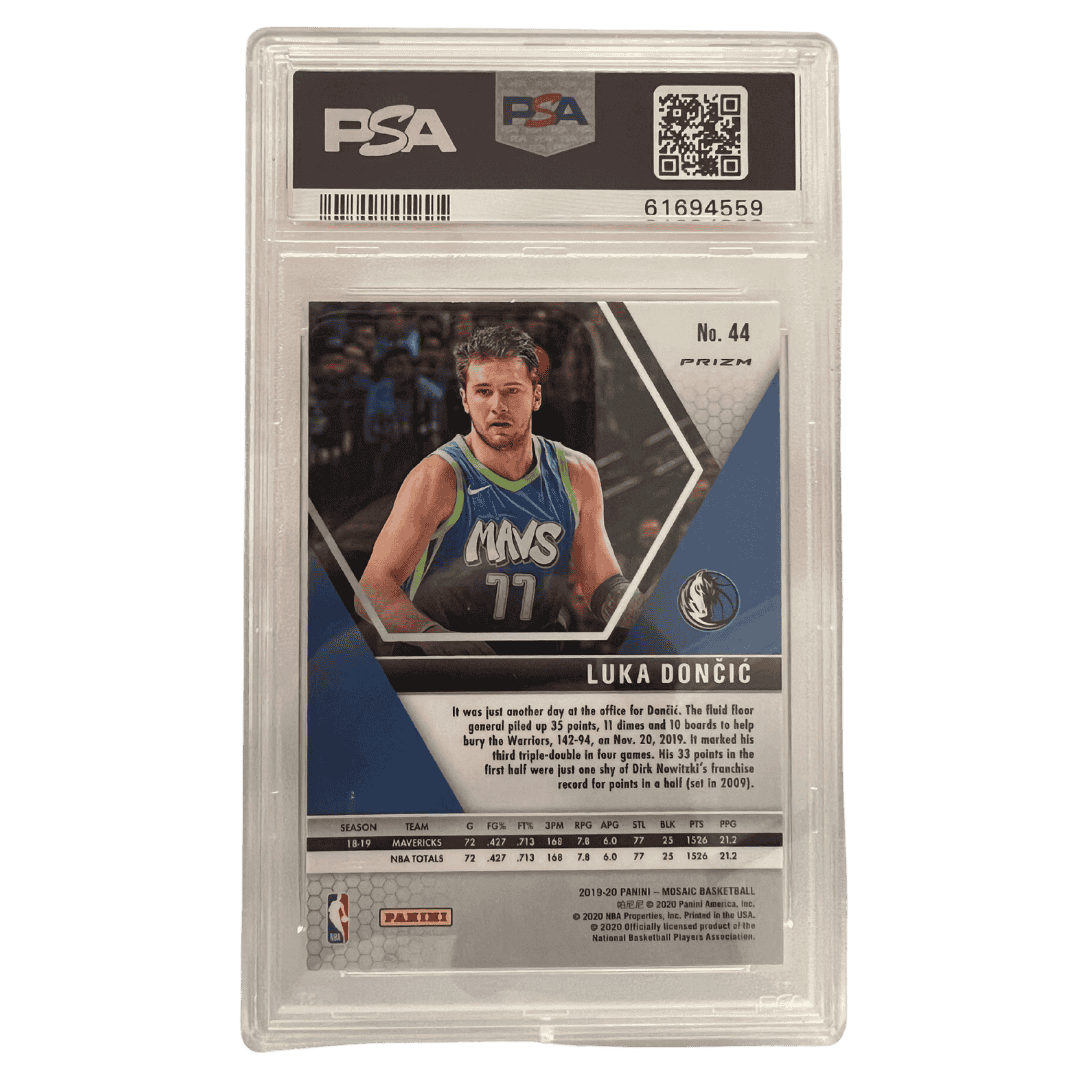 Luka Doncic PSA 9 2019 Panini Mosaic Pink Camo Card #44