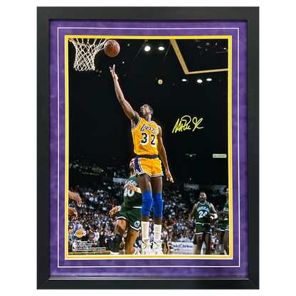 Magic Johnson Los Angeles Lakers Autographed Framed 16x20 - Beckett COA