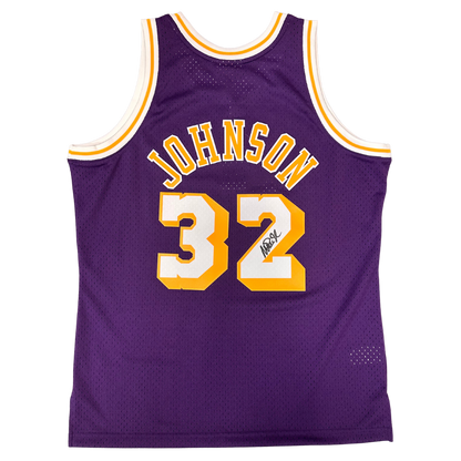 Magic Johnson Los Angeles Lakers Autographed Mitchell and Ness HWC Swingman Jersey - Beckett COA