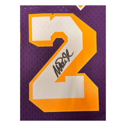 Magic Johnson Los Angeles Lakers Autographed Mitchell and Ness HWC Swingman Jersey - Beckett COA