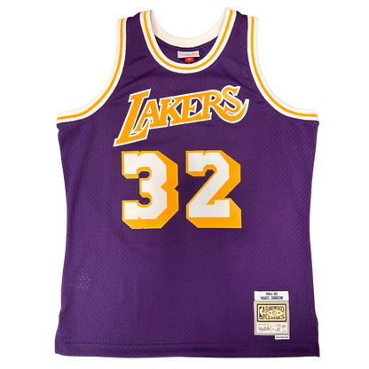 Magic Johnson Los Angeles Lakers Autographed Mitchell and Ness HWC Swingman Jersey - Beckett COA