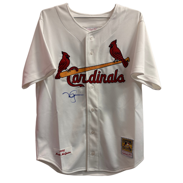 Mark McGwire St Louis Cardinals Signed Autograph Majestic Jersey White BIG  MAC Name plate JSA Witnessed Certified at 's Sports Collectibles Store