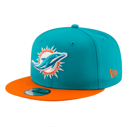 Miami Dolphins Official Team Color 2Tone New Era Teal/Orange 9FIFTY Adjustable  Snapback Hat