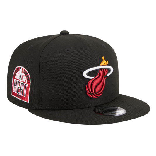 Miami Heat Eastern Conference Patch New Era Black 9FIFTY Adjustable Snapback Hat