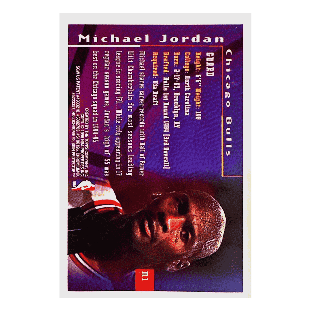 Michael Jordan 1995-96 Topps Finest Mystery Card #M1 Borderless