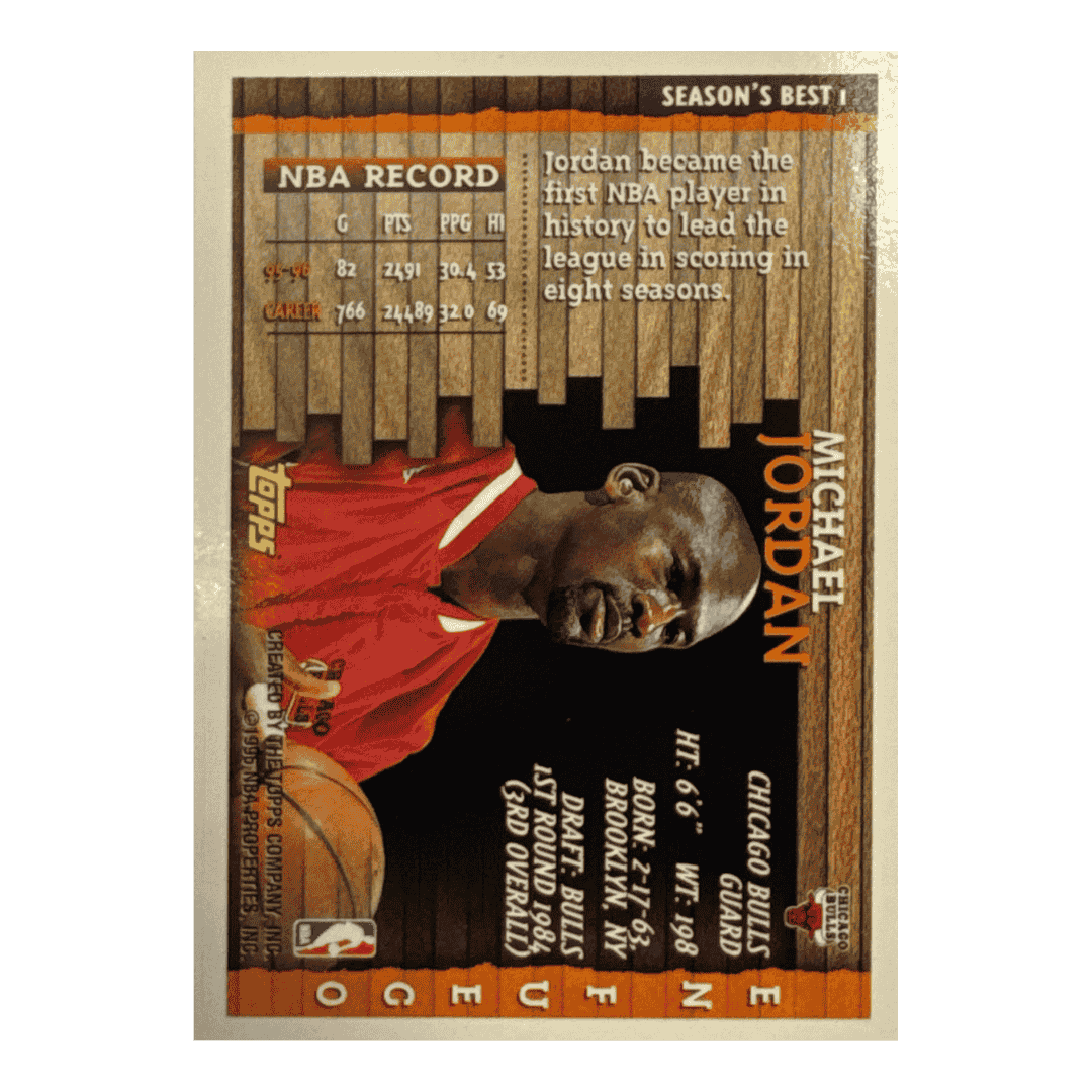 Michael Jordan 1996-97 Topps Season's Best En Fuego Rare Insert Card