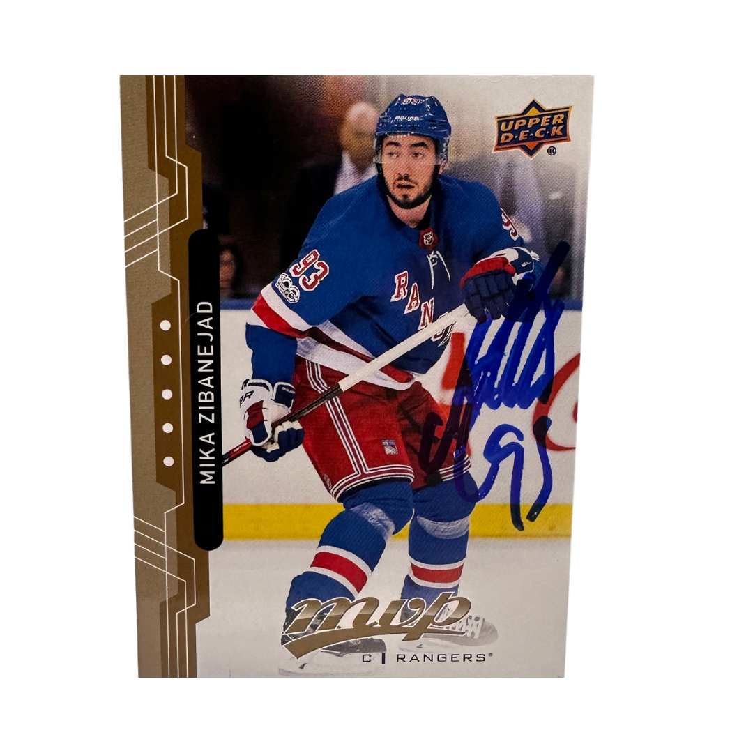 Mika Zibanejad Autographed Upper Deck 2018-19 MVP Hockey Card