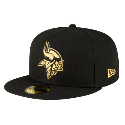 Minnesota Vikings Gold Metallic Logo New Era 59FIFTY Fitted Hat