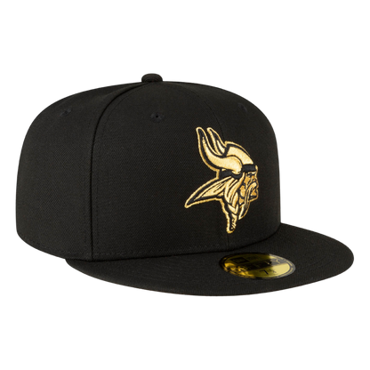 Minnesota Vikings Gold Metallic Logo New Era 59FIFTY Fitted Hat