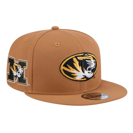 Missouri Tigers Official Team Color New Era Tan Color Pack 9FIFTY Adjustable Snapback Hat with Side Patch