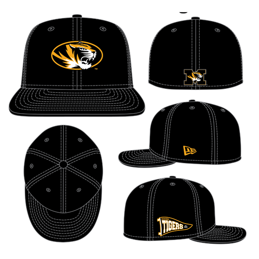 Missouri Tigers Official Team Colors New Era Pennant 59FIFTY Fitted Hat