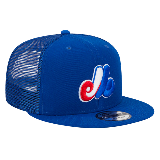 Montreal Expos Trucker Meshback New Era Royal 9FIFTY Adjustable Snapback Hat