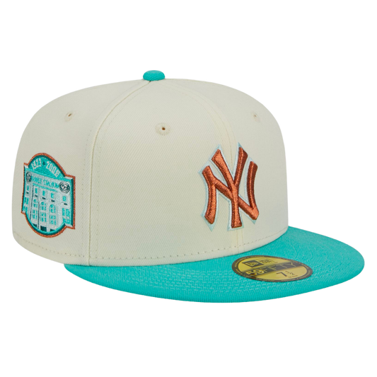 New York Yankees City Icon New Era Cream/Teal 59FIFTY Fitted Hat