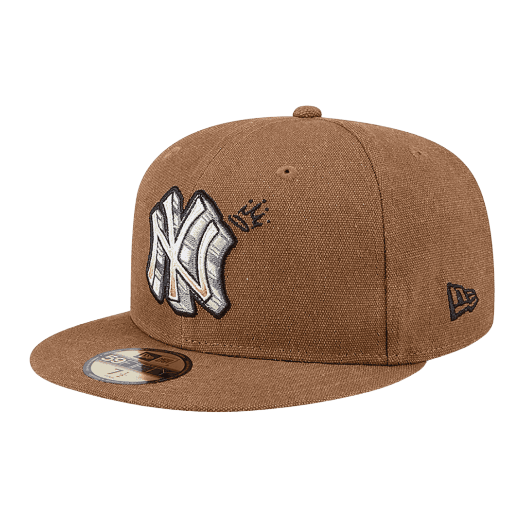 New York Yankees Logo Scribble New Era Brown 59FIFTY Fitted Hat