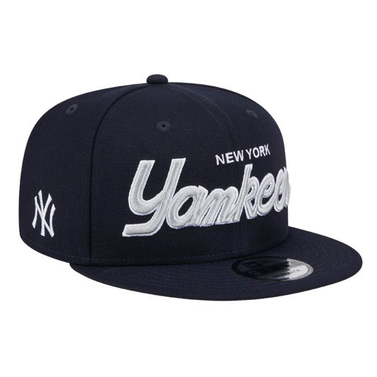 New York Yankees Script New Era Navy 9FIFTY Adjustable Snapback Hat