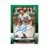 Nolan Gorman St Louis Cardinals 2023 Bowman Chrome Auto Green RC #93/99 CRA-NG