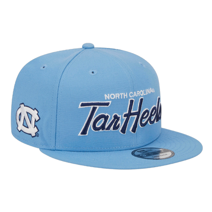 North Carolina Tar Heels Script Logo New Era Light Blue 9FIFTY Adjustable Snapback Hat