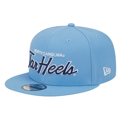 North Carolina Tar Heels Script Logo New Era Light Blue 9FIFTY Adjustable Snapback Hat