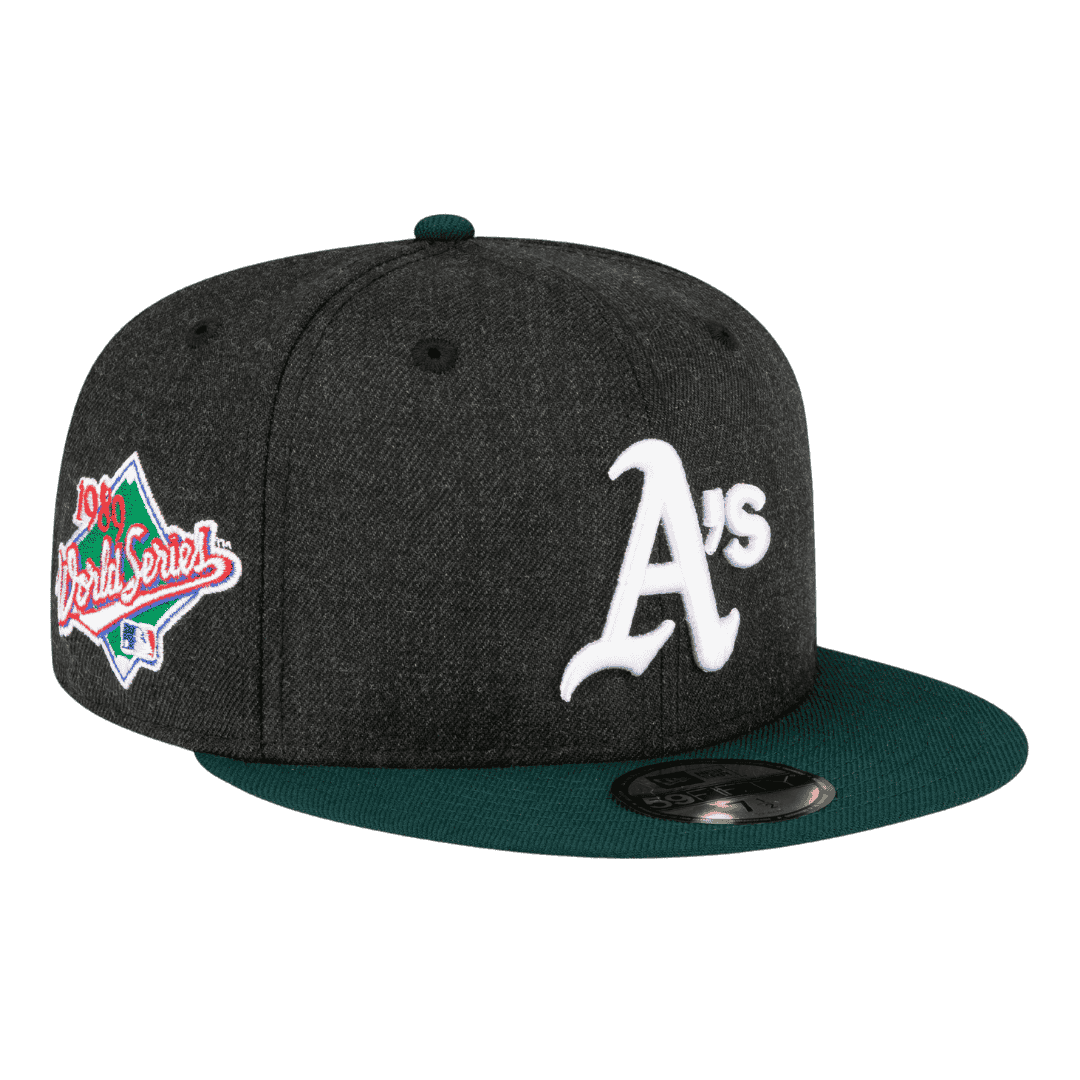 Oakland Athletics 2Tone New Era Black Heather 59FIFTY Fitted Hat