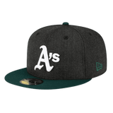 Oakland Athletics 2Tone New Era Black Heather 59FIFTY Fitted Hat