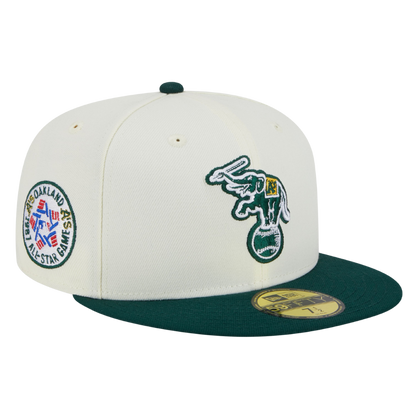 Oakland Athletics Retro 1987 All-Star Game Patch New Era Stone/Green 59FIFTY Fitted Hat