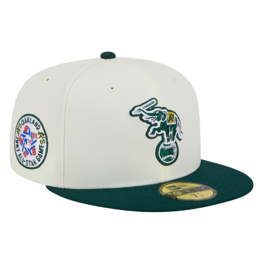 Oakland Athletics Retro 1987 All-Star Game Patch New Era Stone/Green 59FIFTY Fitted Hat