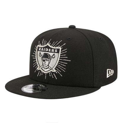 Las Vegas Raiders Metallic Burst Logo New Era Black/Silver 9FIFTY Adjustable Snapback Hat