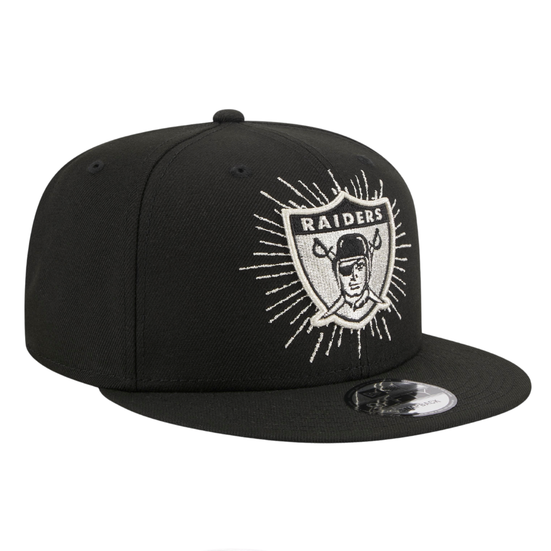 Las Vegas Raiders Metallic Burst Logo New Era Black/Silver 9FIFTY Adjustable Snapback Hat