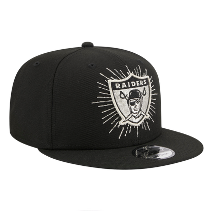 Las Vegas Raiders Metallic Burst Logo New Era Black/Silver 9FIFTY Adjustable Snapback Hat