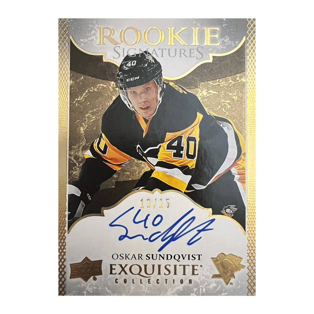 Oskar Sundqvist 2016-17 Upper Deck Exquisite Rookie Signatures Card #'d /15