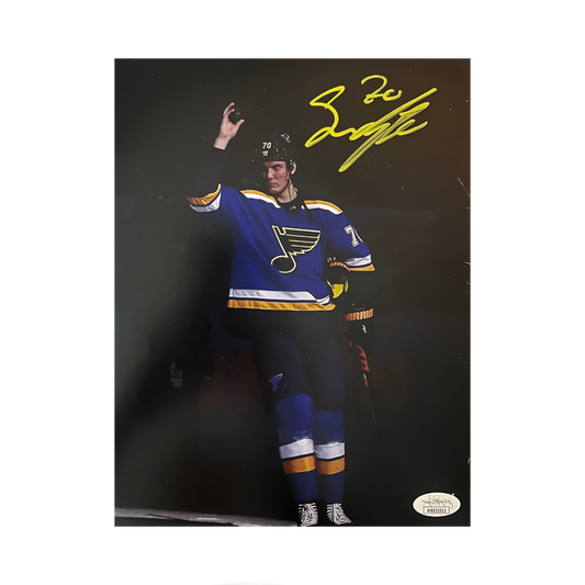 Oskar Sundqvist St Louis Blues Autographed Waving 8x10 Photo - JSA COA