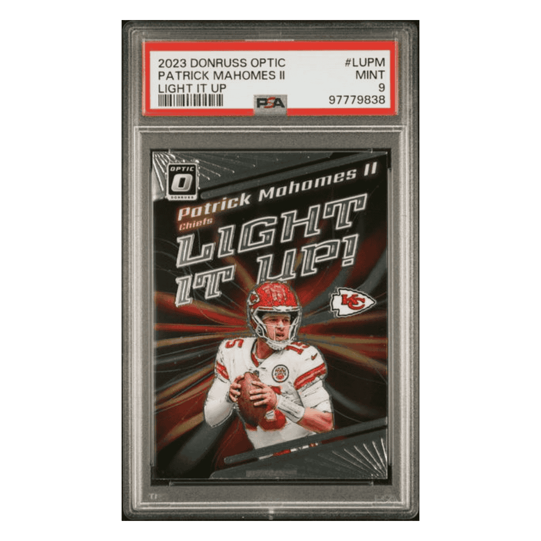 Patrick Mahomes PSA 9 2023 Donruss Optic Light It Up Card #LUPM