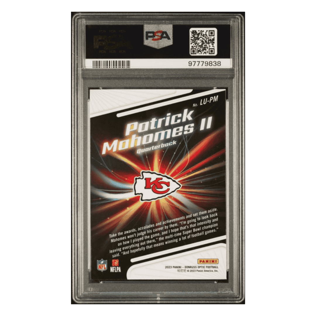 Patrick Mahomes PSA 9 2023 Donruss Optic Light It Up Card #LUPM