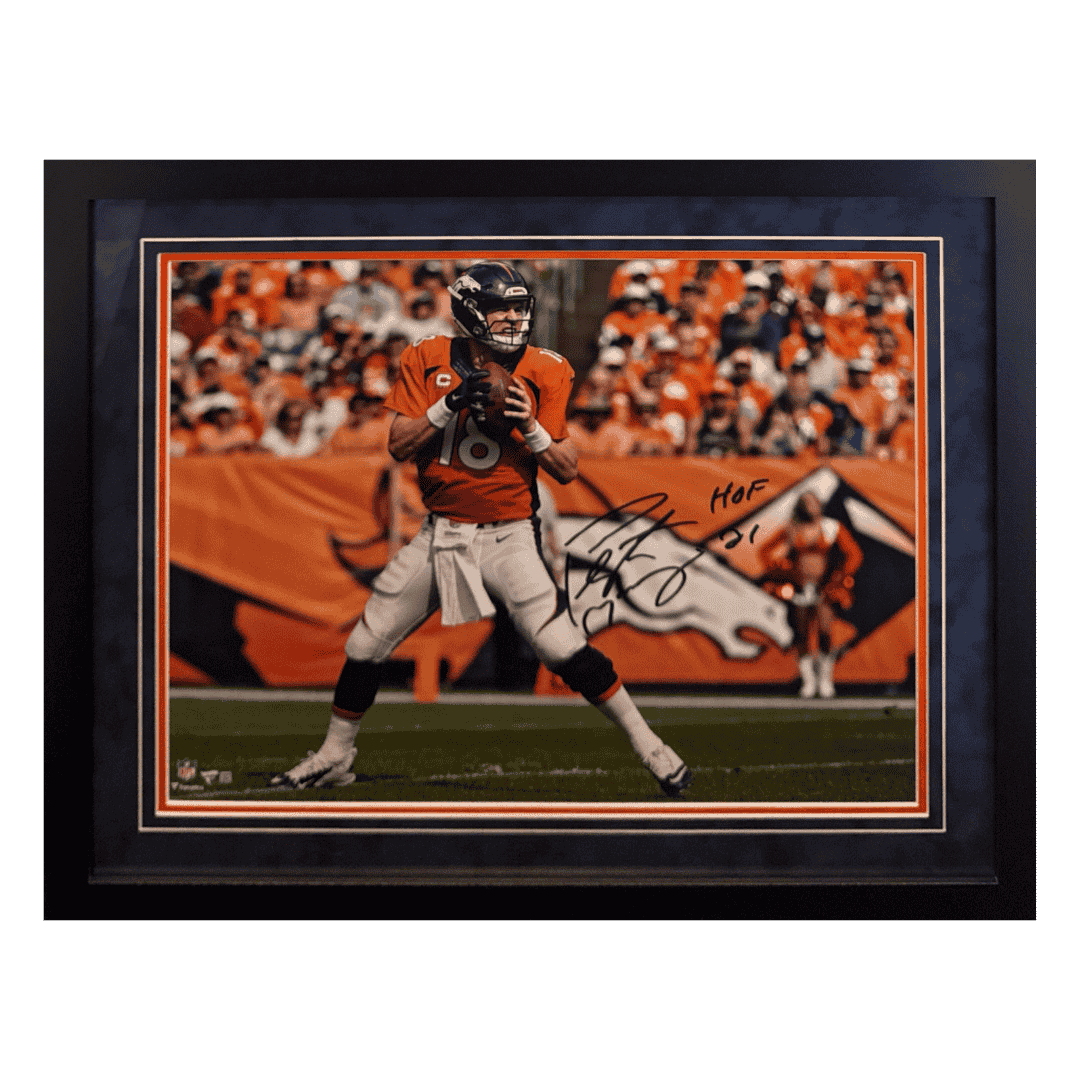 Peyton Manning Denver Broncos Autographed Framed 16x20 Photo with Inscription - Fanatics COA